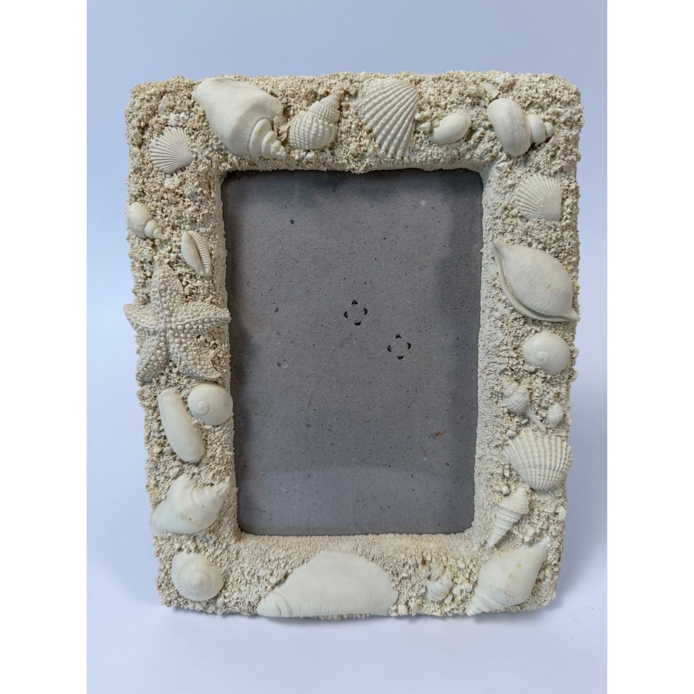 Handcrafted Seashell Coastal Picture Frame – 4x6 Beach Nautical Decor